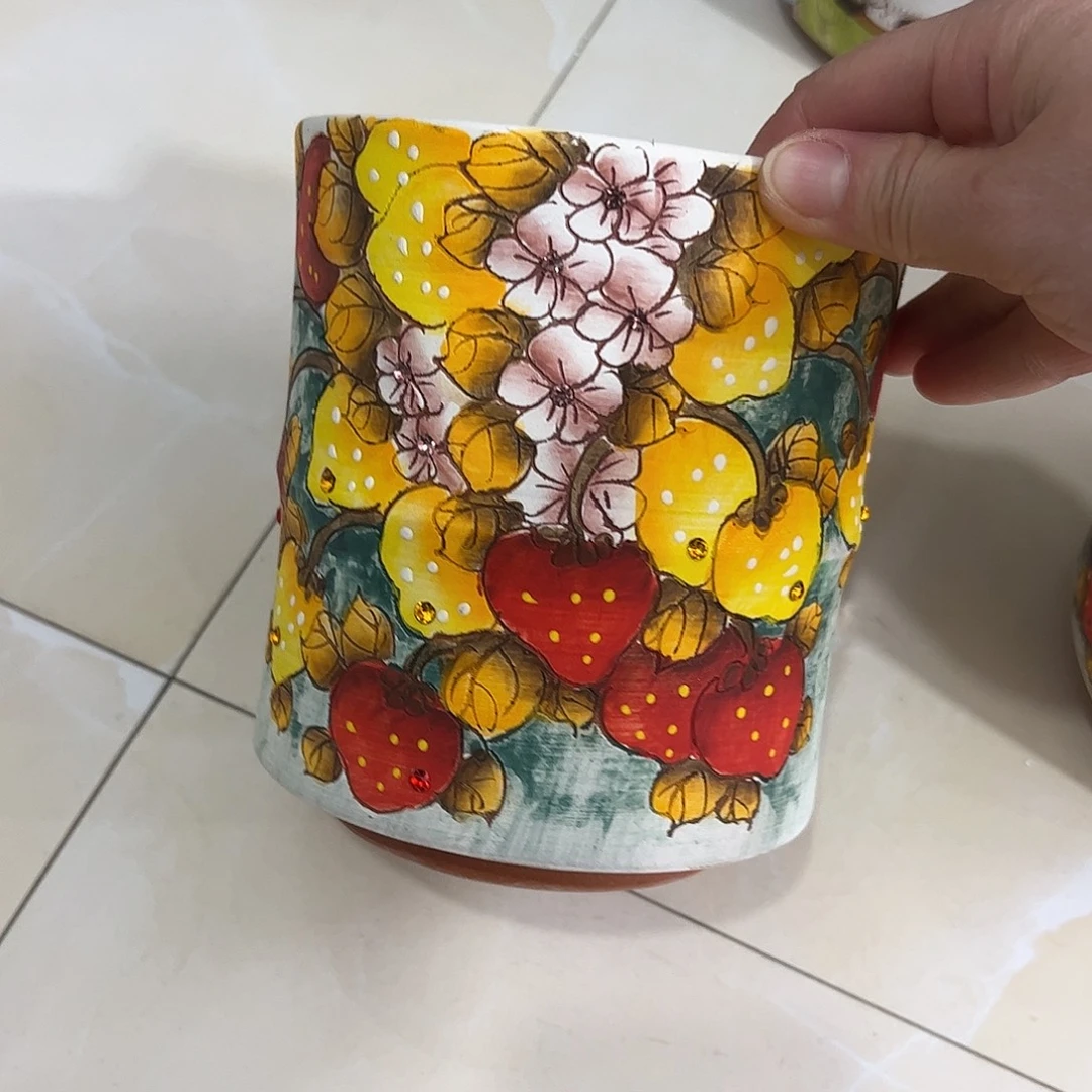 小***子景德镇炫彩手绘陶瓷花盆