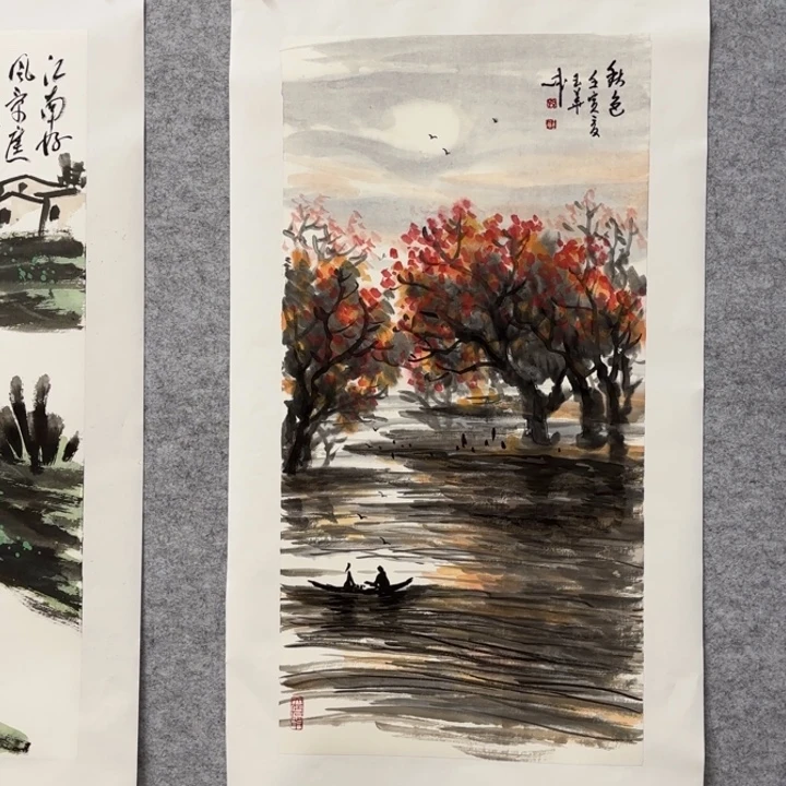 国画花鸟等图案和四开