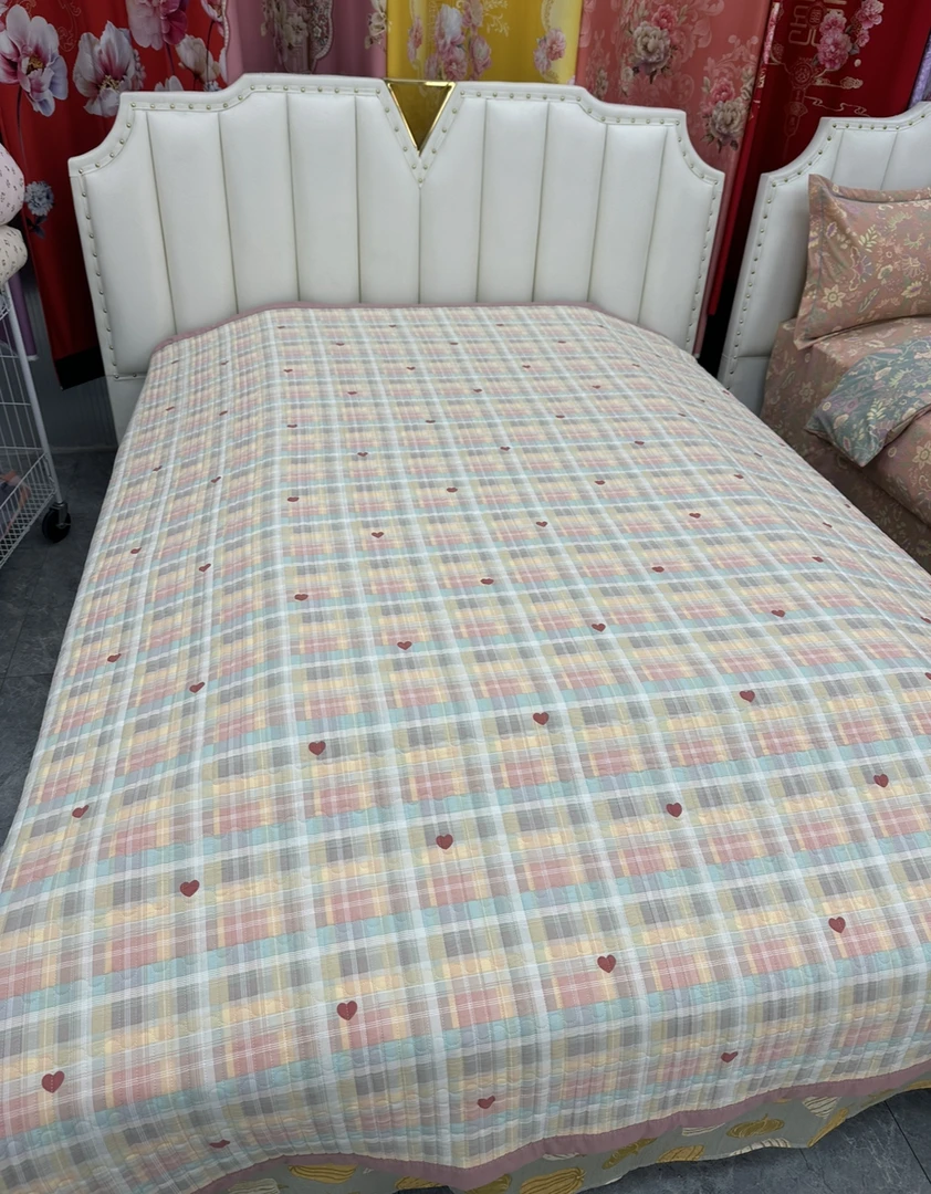 （甜心格子） 床盖 尺寸2×2.3左右 冬季 加厚  双面多功能
