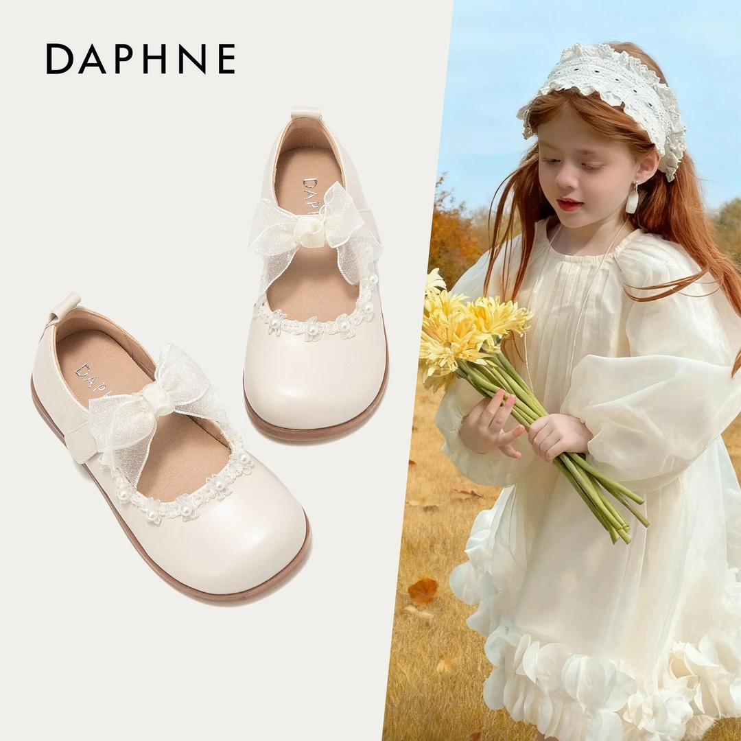 达芙妮Daphne女童3-6岁皮鞋秋季新款儿童软底女宝公主鞋女孩
