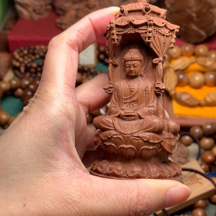 檀香木把件老山檀西方三圣