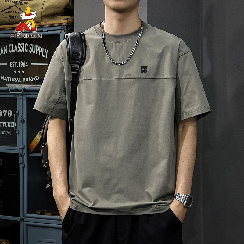 Mexican/稻草人潮流男士夏季休闲短袖T恤美式时尚ins薄款半袖衫t