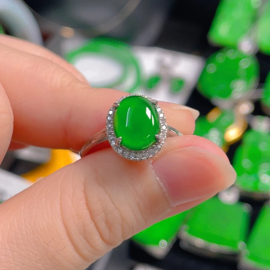 翡翠银S925镶嵌吊坠(不含链)