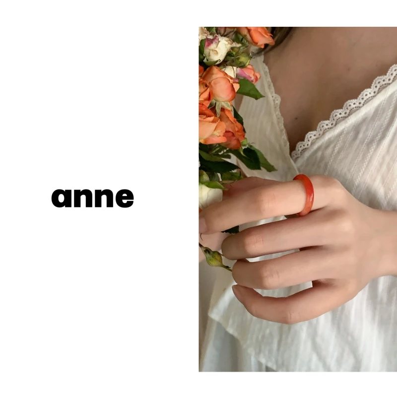 非金属玻璃戒指 【远春序曲】夏季简约糖果色素圈树脂小清新指环