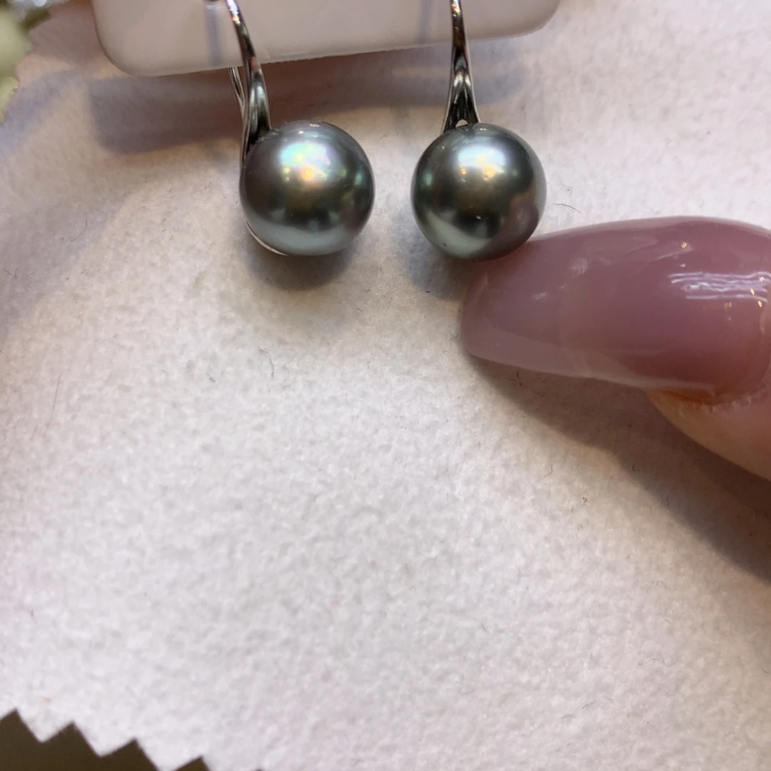 银S925镶嵌耳饰海水珍珠