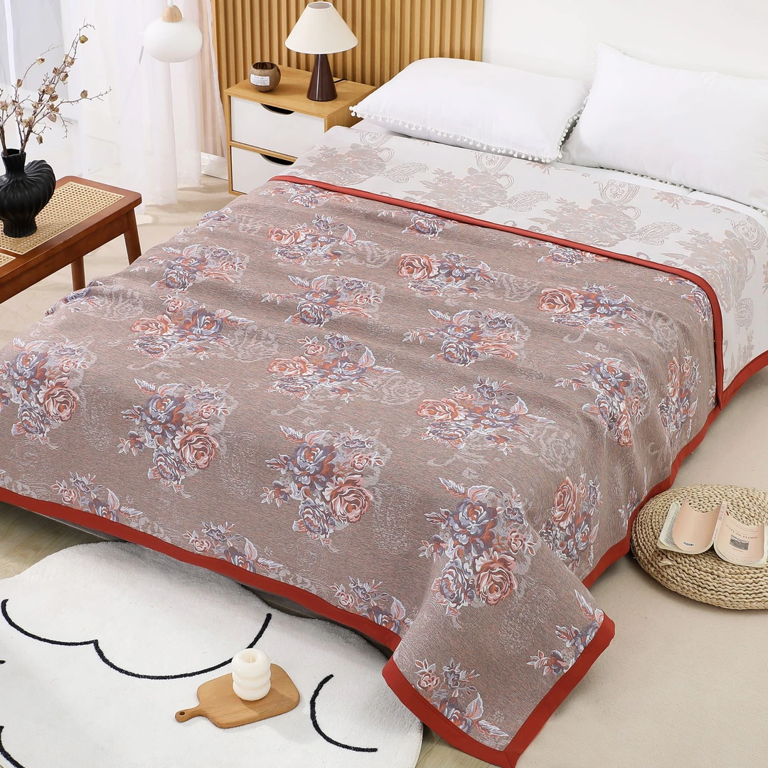 【原装正品 素生活】桃花晶肽柔感纱布盖毯230cm*250cm流风回雪