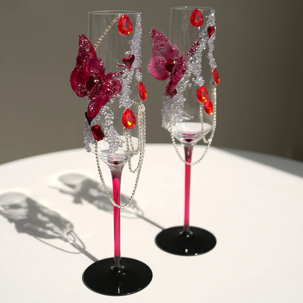 凤吟婷红酒杯一对礼盒装高脚杯高级感订婚结婚新婚礼物送新娘套装