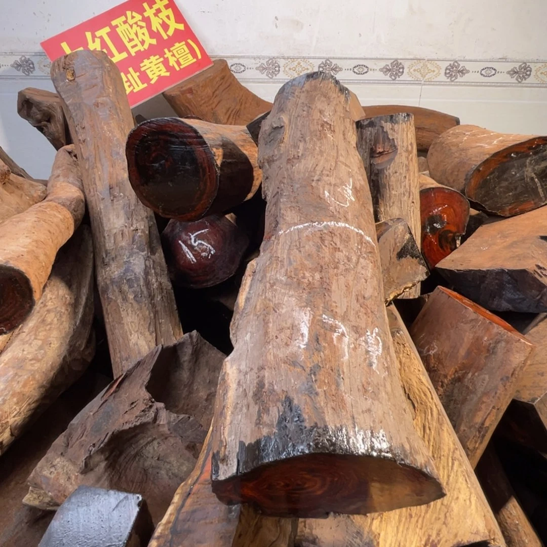 泰***黄木大红酸枝原料加工打磨