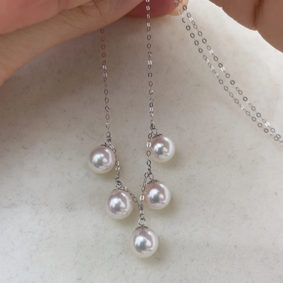 18K金镶嵌项链海水珍珠