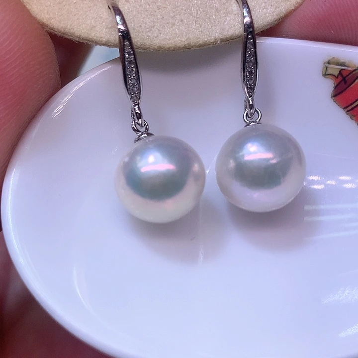 银S925镶嵌耳饰淡水珍珠
