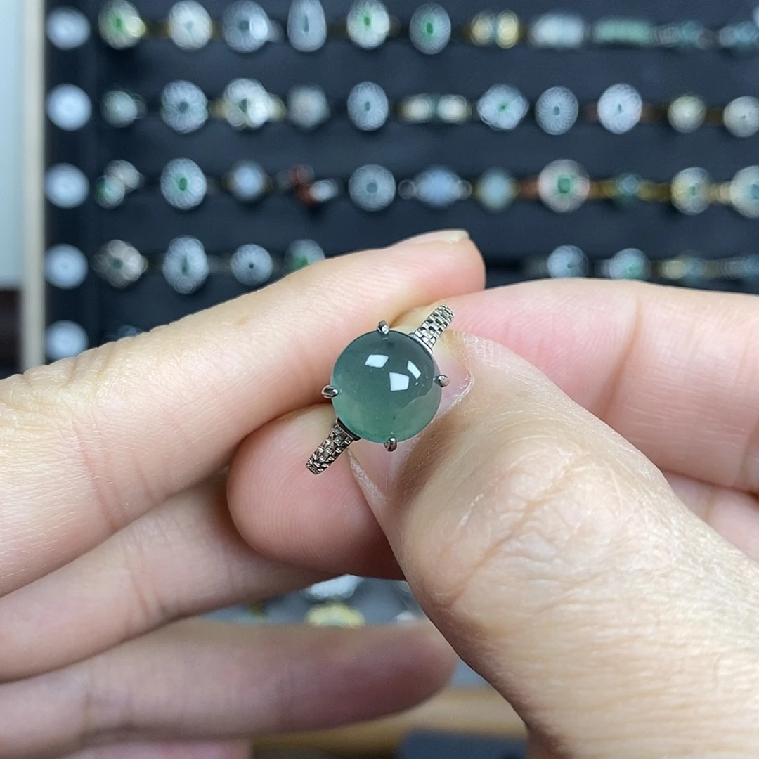 翡翠银S925镶嵌戒指