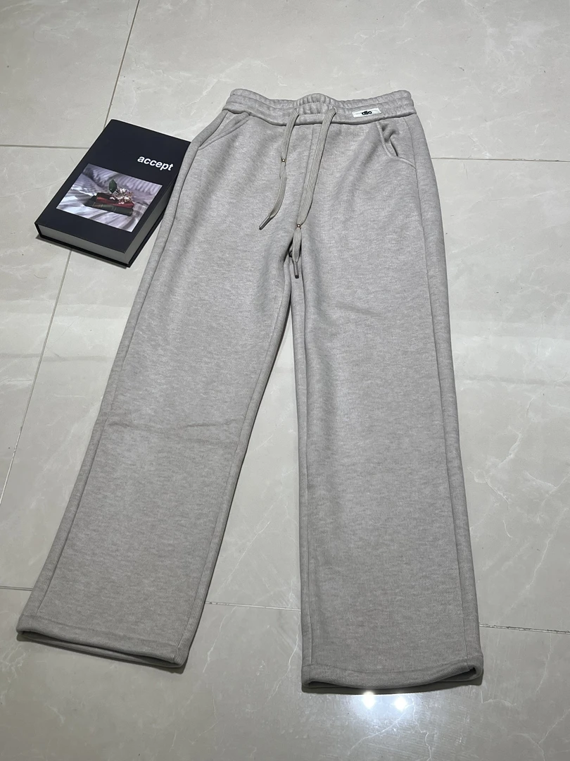 秋冬季女士加厚混纺面料长裤休闲百搭时尚抽绳女裤