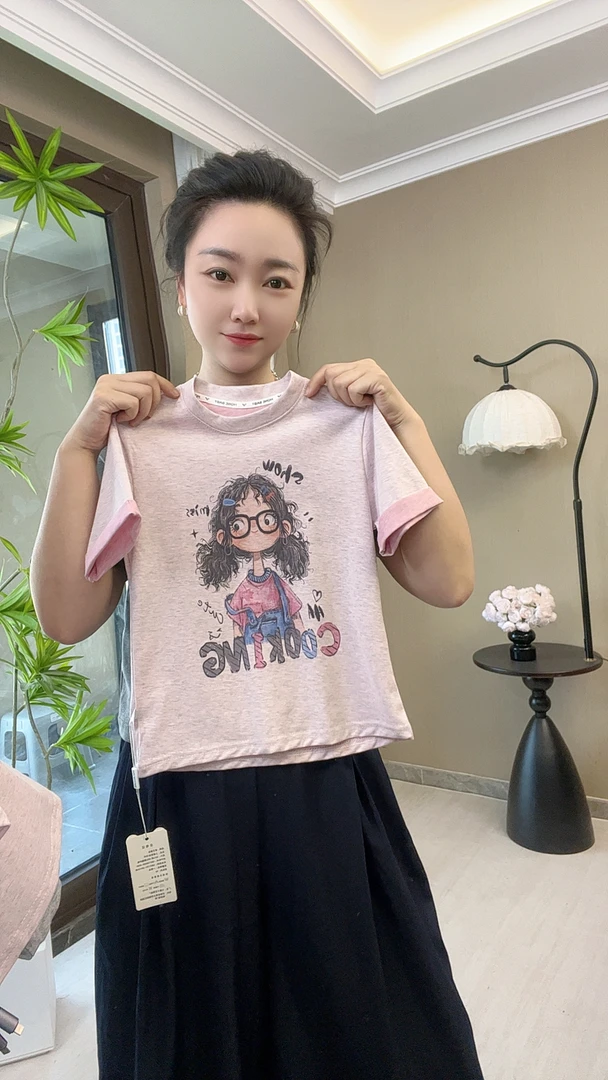 【亲子装】夏季新款潮流女童卡通短袖T恤