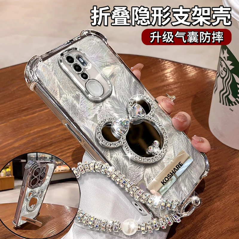 适用于【OPPOA11X】四角防摔米奇镜子隐形支架功能防摔