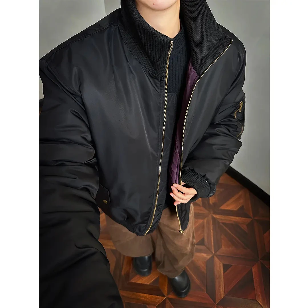 冬季保暖三防立领飞行夹克棉服男加厚短款休闲防风棒球外套情侣潮