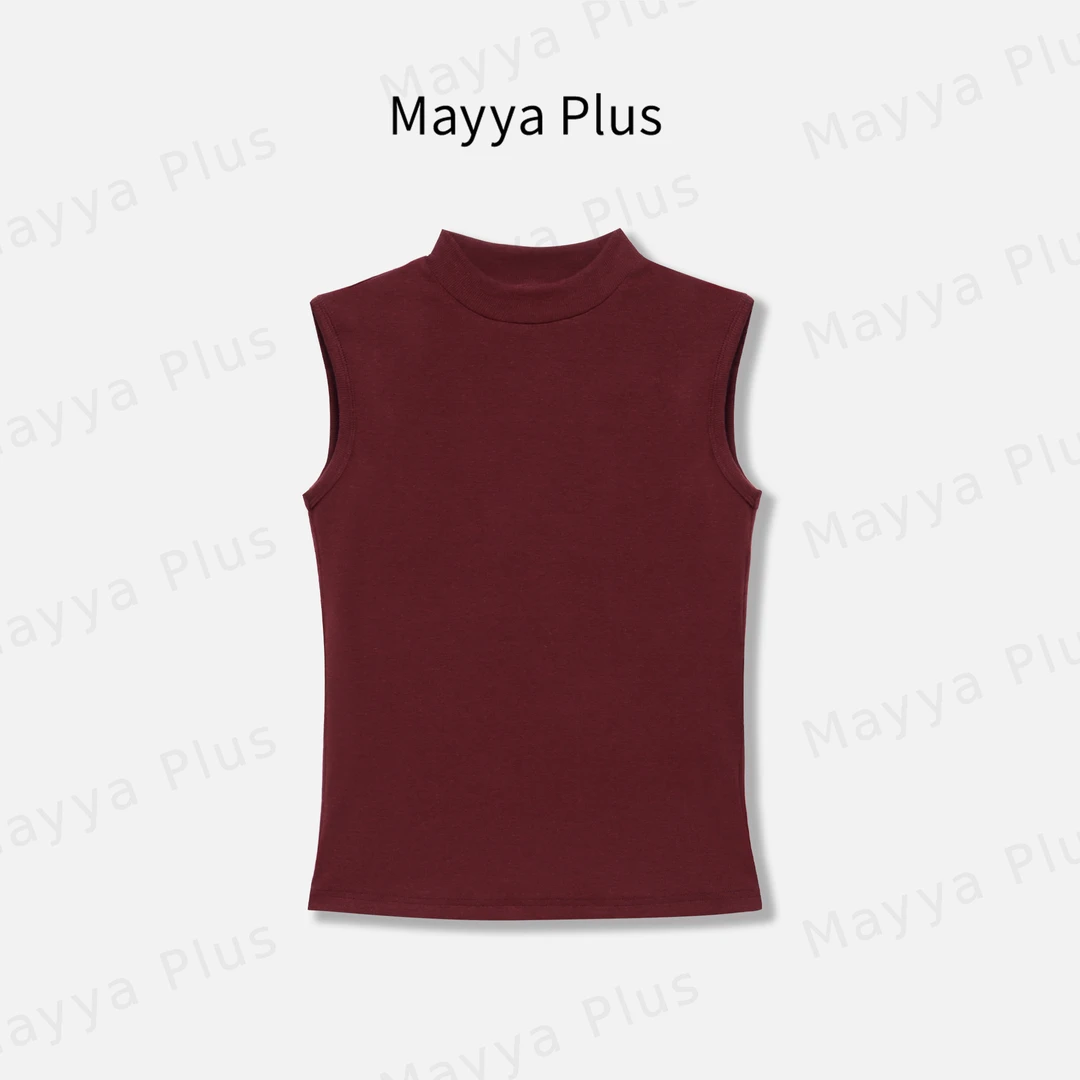 【叠穿法则】Mayya Plus麦芽定制高级感针织背心半高领上衣32536687