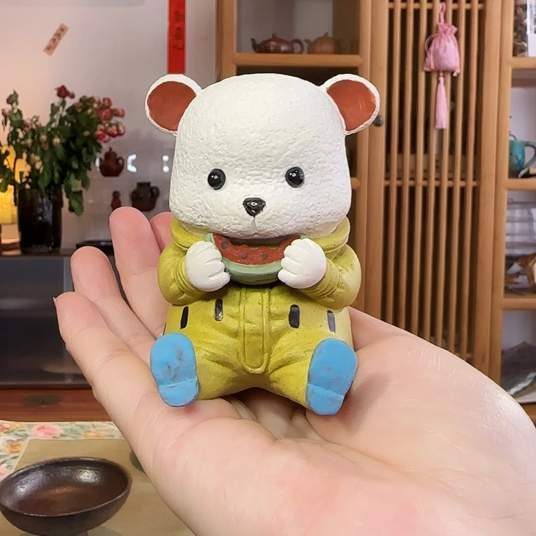 茶杯紫砂暴力熊手工