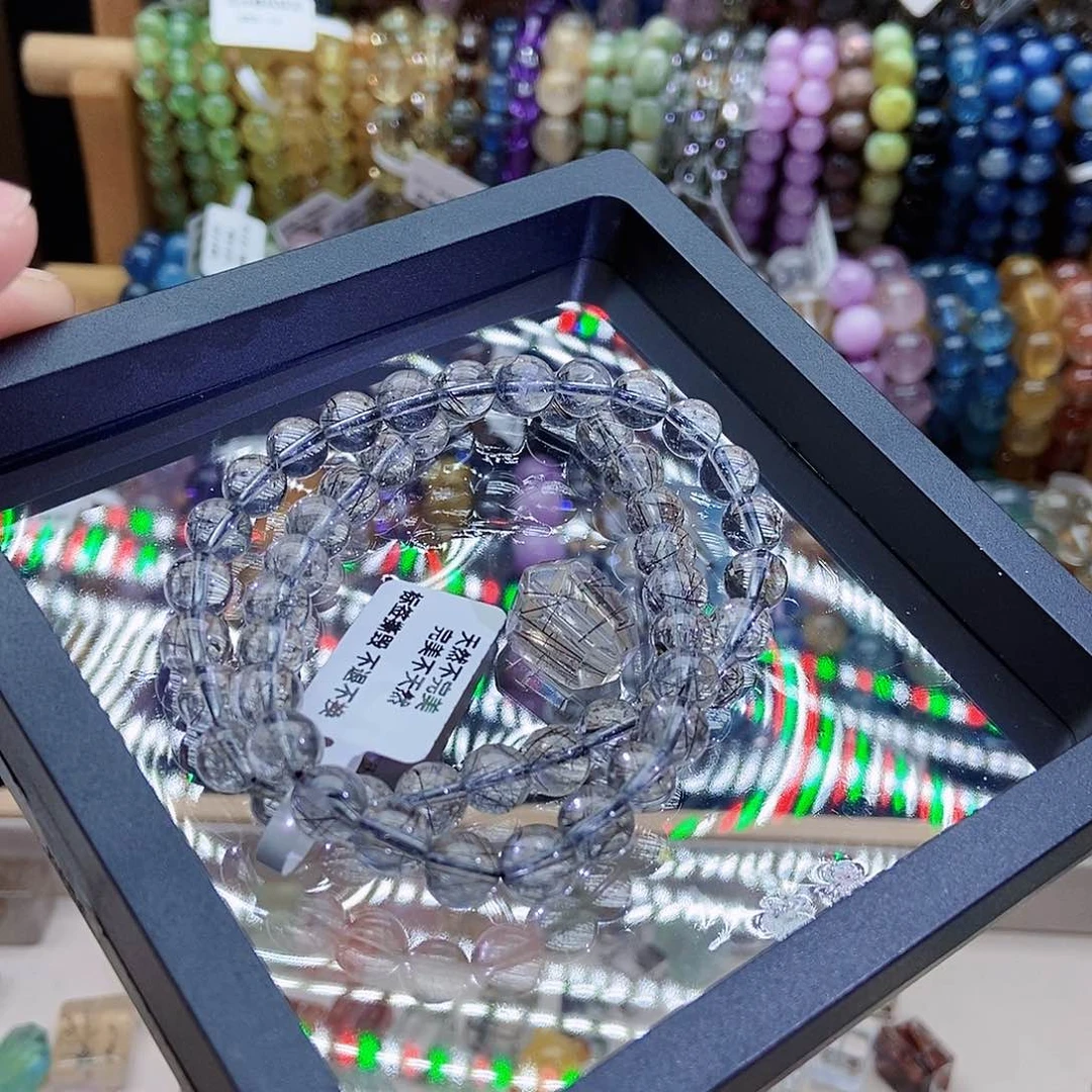 水晶手串未镶嵌影*黑发多圈