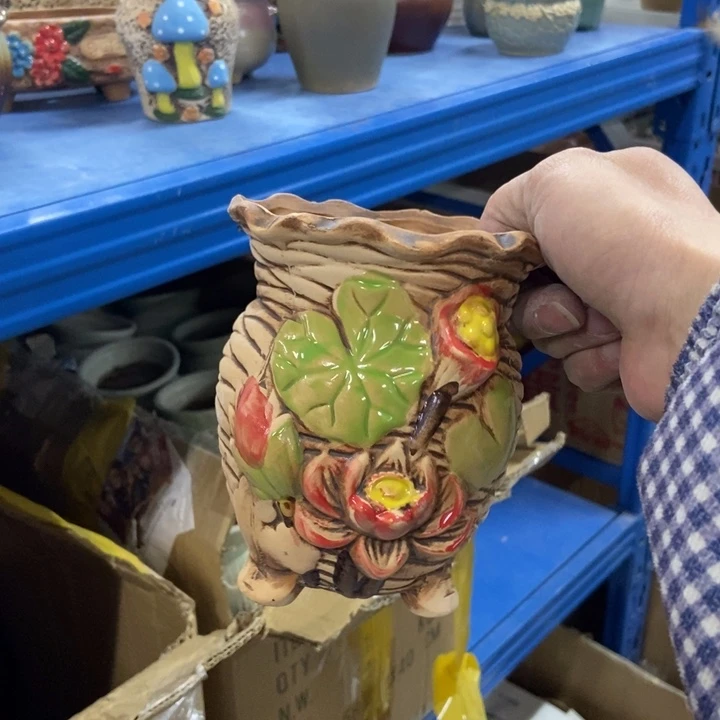 陶瓷花盆单场满9.9发10.5*13