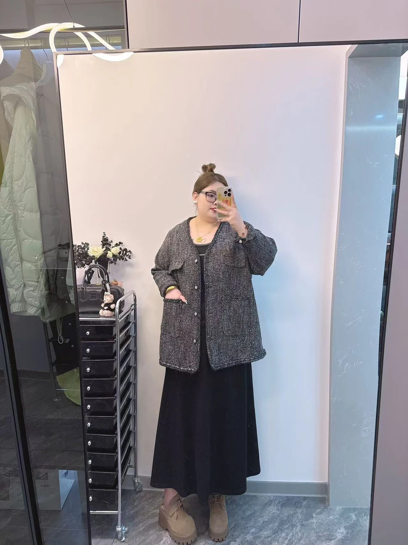 W阿薇•闪闪编织风小香外套