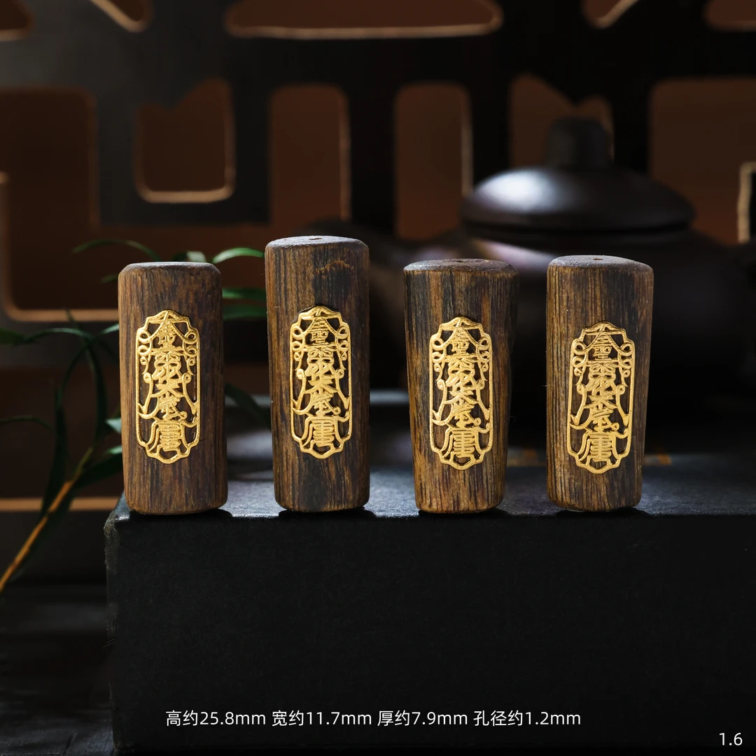 【金豆】18K金豪镶太太令沉香桶珠隔珠手串项链配饰 （多样性发一）V