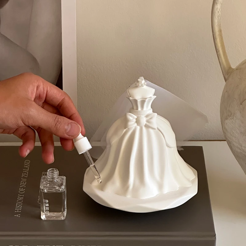 赤雅韵坊婚纱香薰扩香石八音盒无火香氛摆件