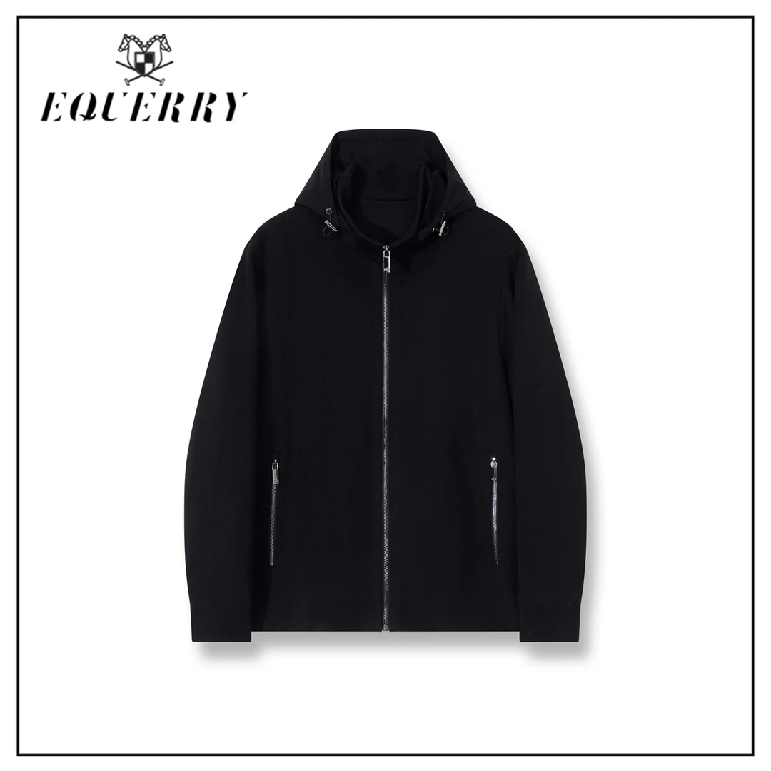 【元晨专享】EQ男装春装绵羊商务立领连帽夹克EQ05C24JK3075-J379