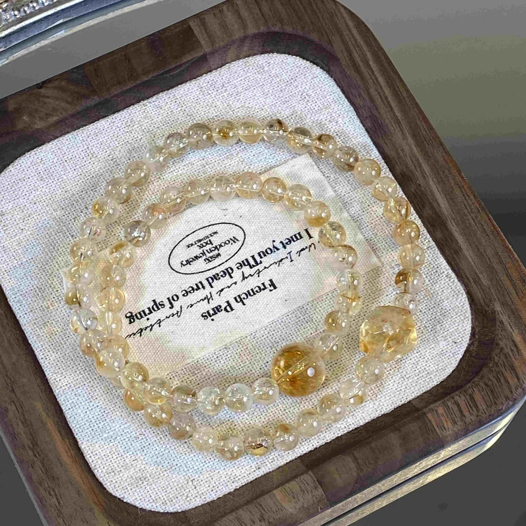 【黄塔双圈】天然黄塔晶随行双圈原创小众设计