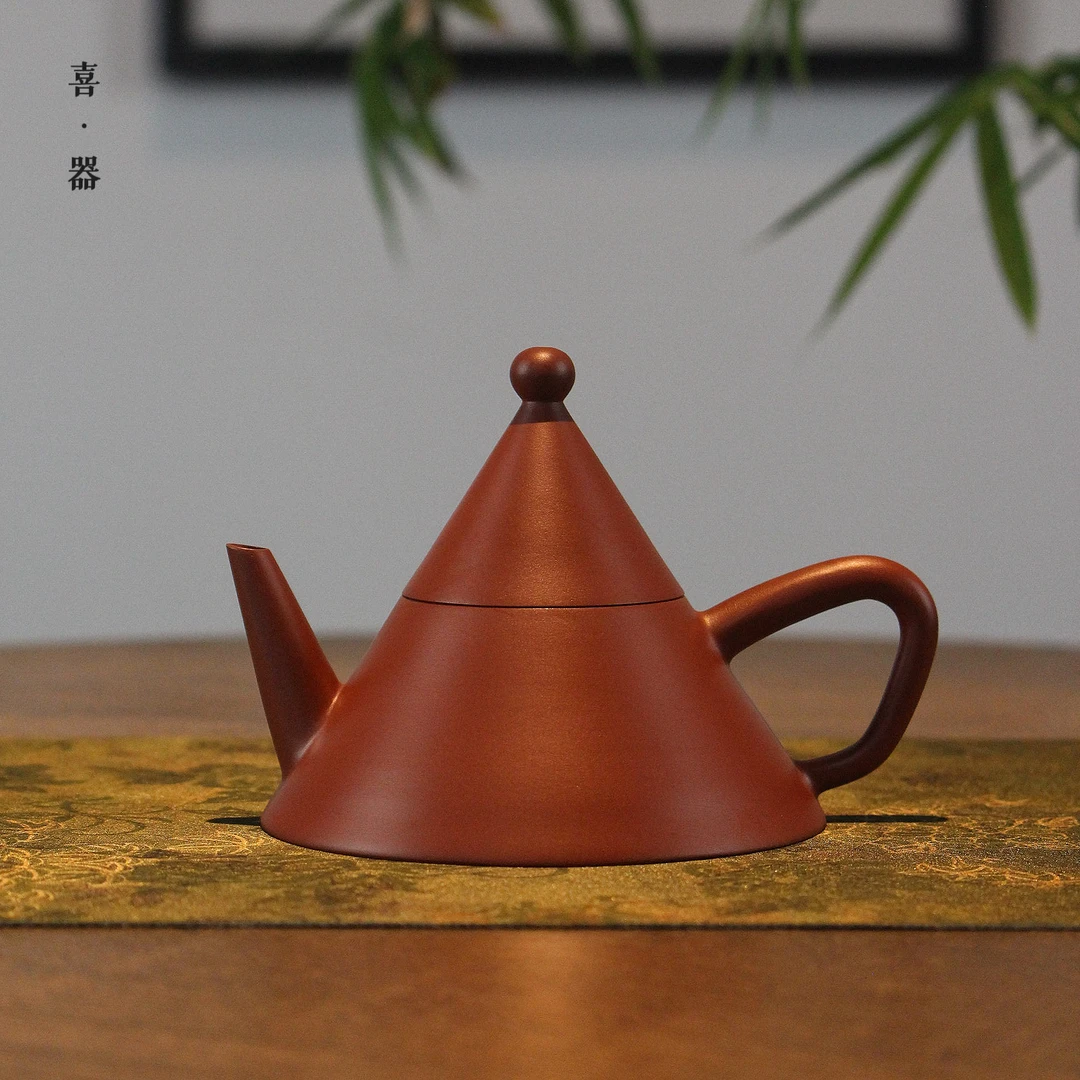 喜器 黄泽钦-金字塔壶 约100cc 全手工潮州手拉壶 小品泡茶壶茶具