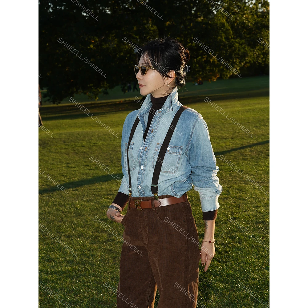 SHIIEELL【不羁宣言 】美式复古棉感重工水洗解构休闲牛仔衬衫Z8012