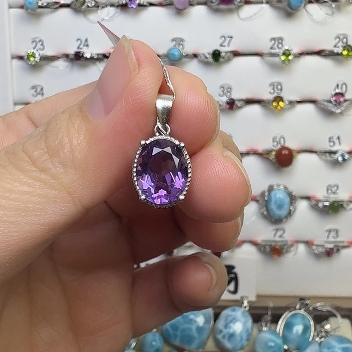 颈饰紫晶银S925镶嵌