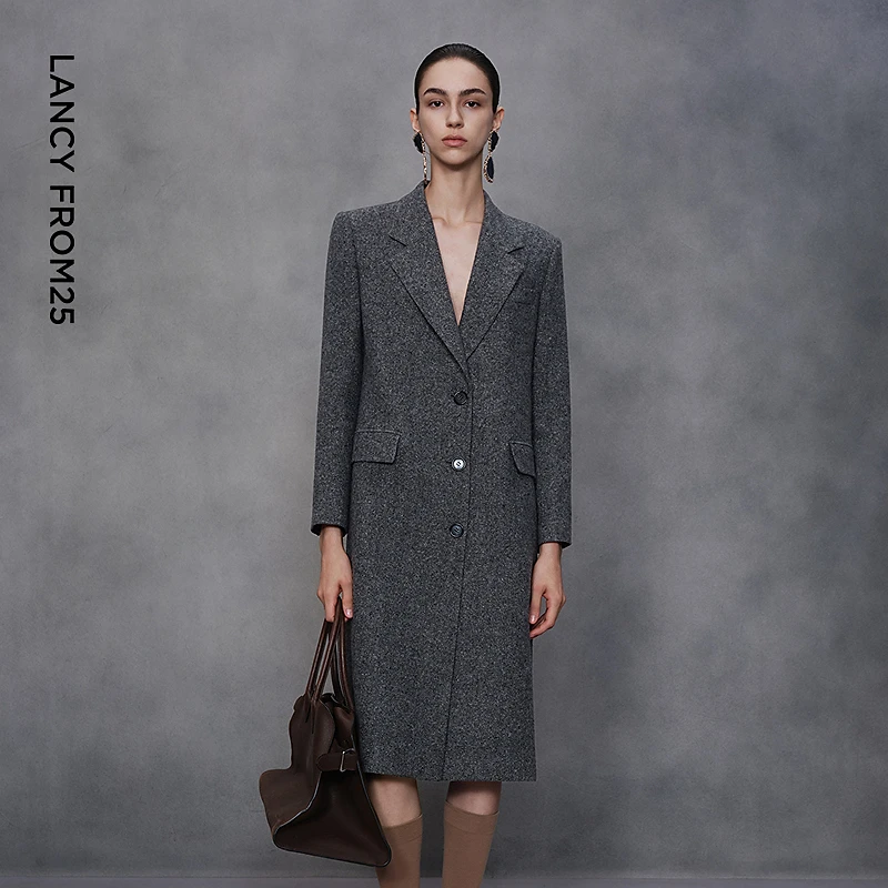 【蛋卷专属】【艺术家联名】朗姿高级感商务西装毛呢大衣呢子冬季新款