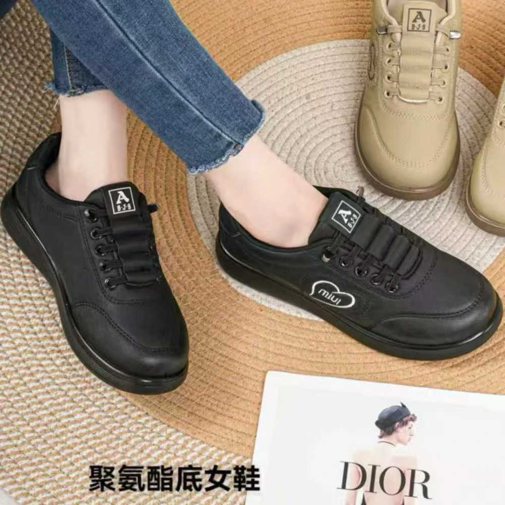 软皮冬季保暖平底单鞋女鞋软底防滑防水鞋加厚