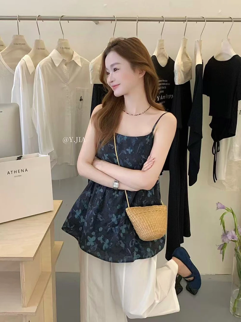 @7710【叠穿吊带】花朵碎花 新款韩版百搭修身显瘦女外穿吊带裙