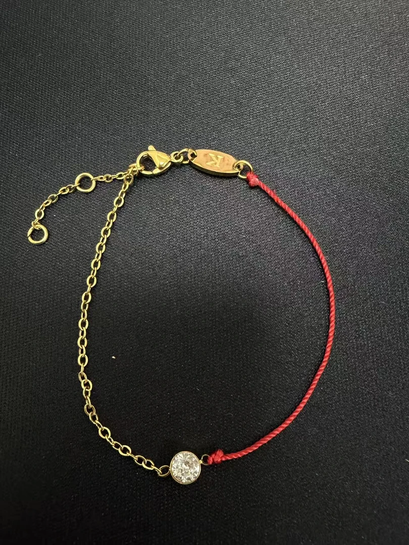 布艺手链 带细节红色编绳手链354