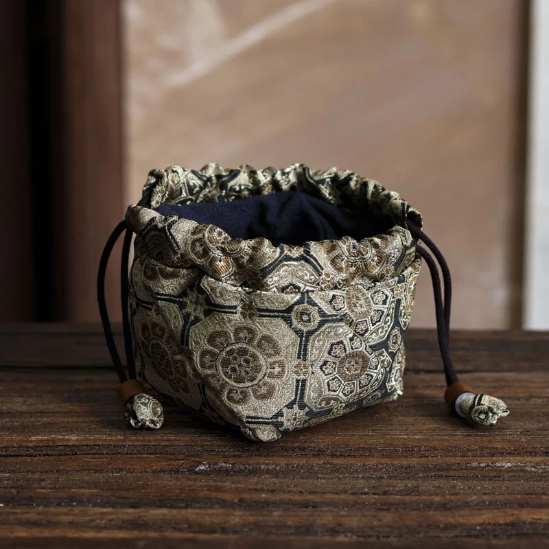 【朴意凡器】宋锦拼接圆杯笼