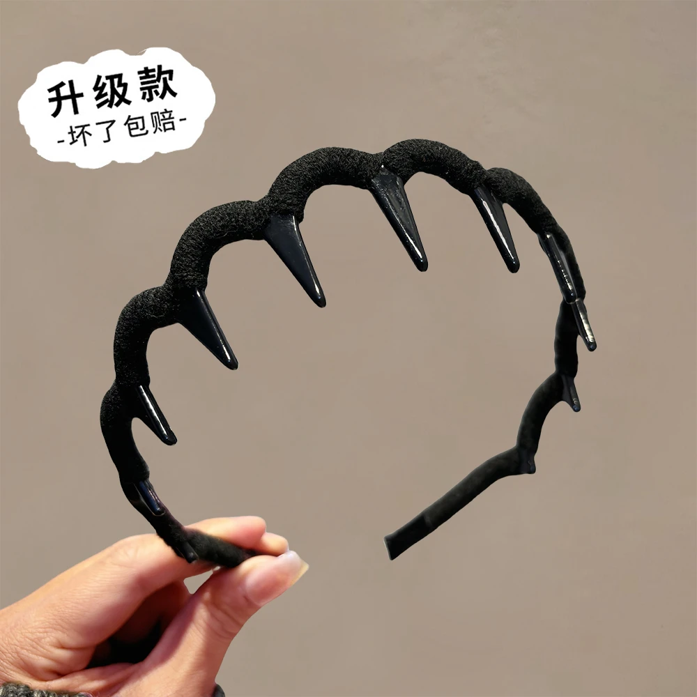 高颅顶大波浪发箍女2025新款洗脸碎发卡蓬松反戴压发带齿防滑头箍