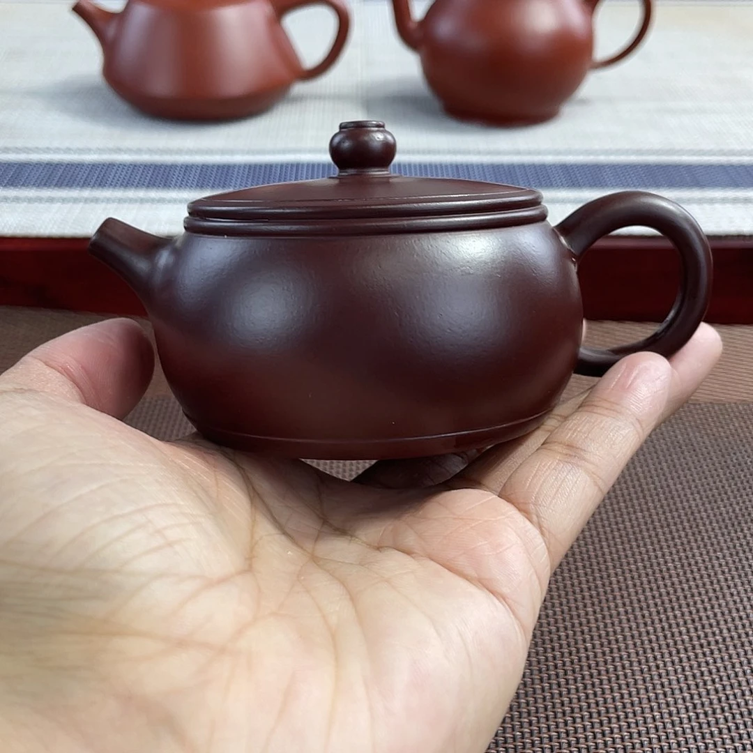 紫泥壶原矿紫泥扁鼓180cc