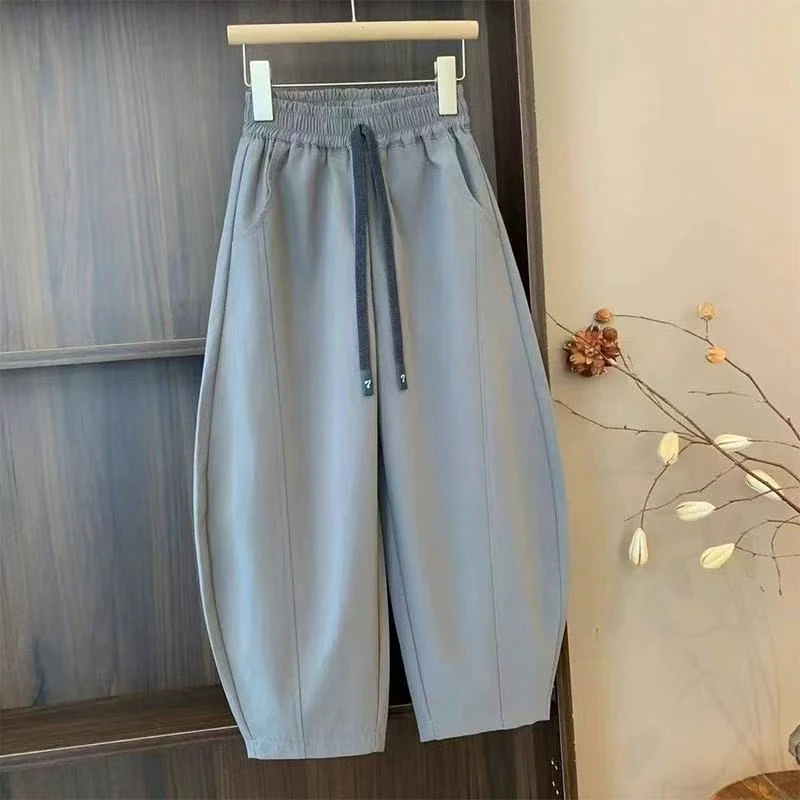 2025新款男童裤子夏薄款搭长裤夏季弯刀裤男孩宽松阔腿裤