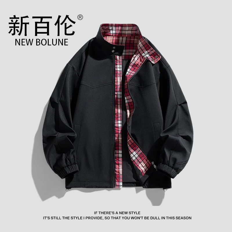 新百伦格布拼接薄款外套男女款春季2025新款休闲宽松潮流防风夹克