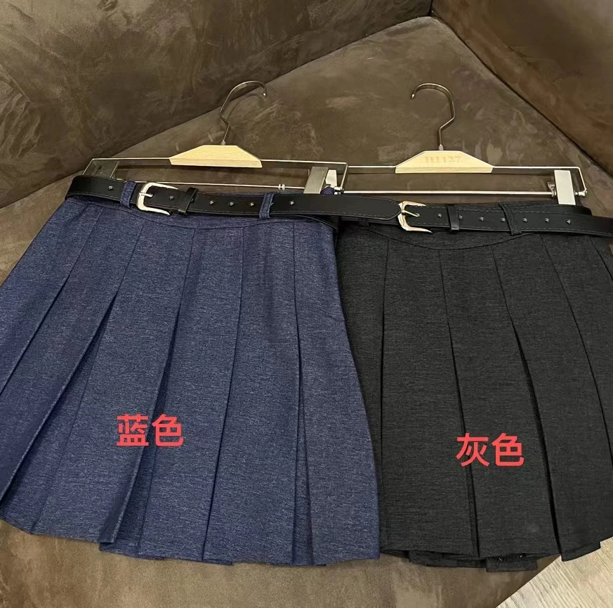 【NO退NO换】鑫燃KIKI 显瘦百搭韩系百褶短裙配皮带 2885 KIKI