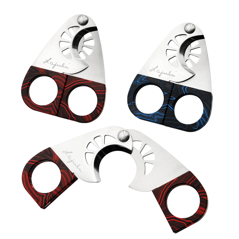 新品 Lafuli便携雪茄剪刀 手持式双刃三角形雪茄剪刀