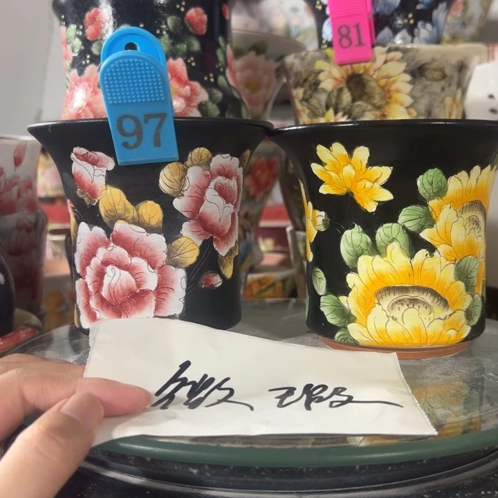景德镇手绘花盆满38包邮偏远地区除外