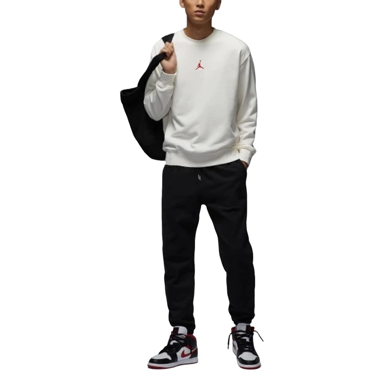 Jordan As M J FLC CREW GCEL圆领舒适柔软长袖卫衣白色IB5605133