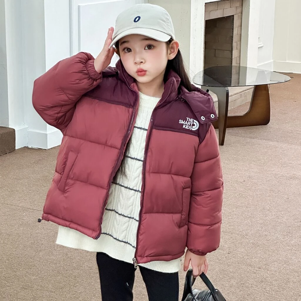 拼色休闲带帽棉服棉袄冬装韩版短款时尚保暖连帽88005