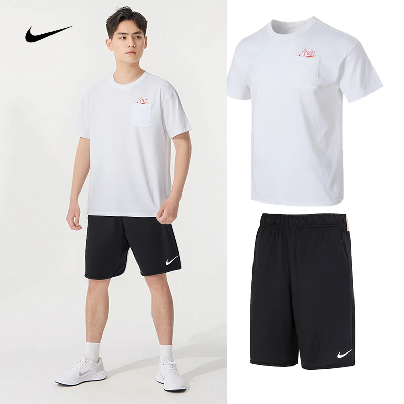 【两件套】耐克全对短袖男夏季新款运动休闲套装中高考半袖T恤短裤