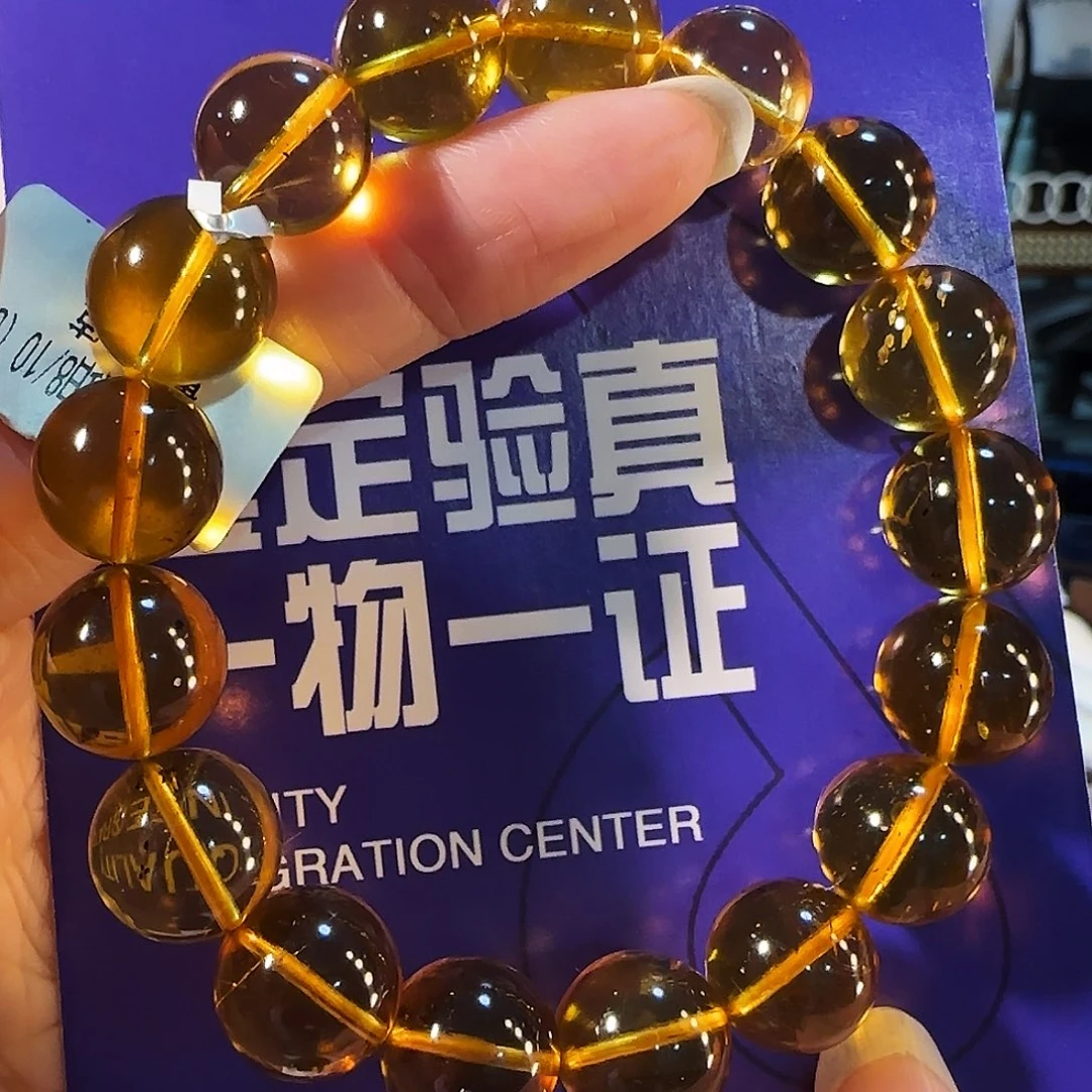 琥珀未镶嵌手链缅甸琥珀手串12mm