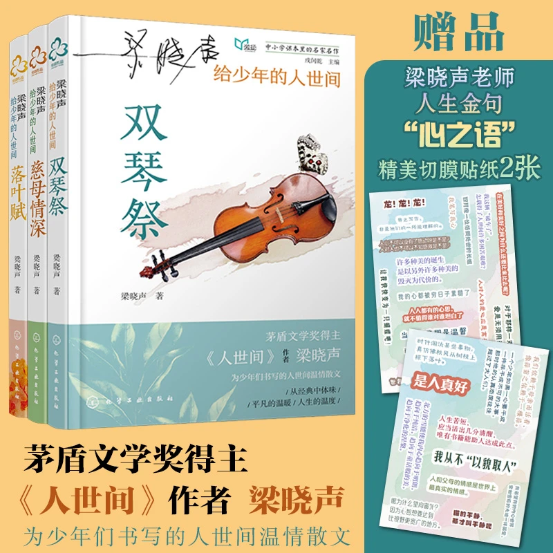 3册 梁晓声给少年的人世间 慈母情深 双琴祭 落叶赋 茅盾文学奖