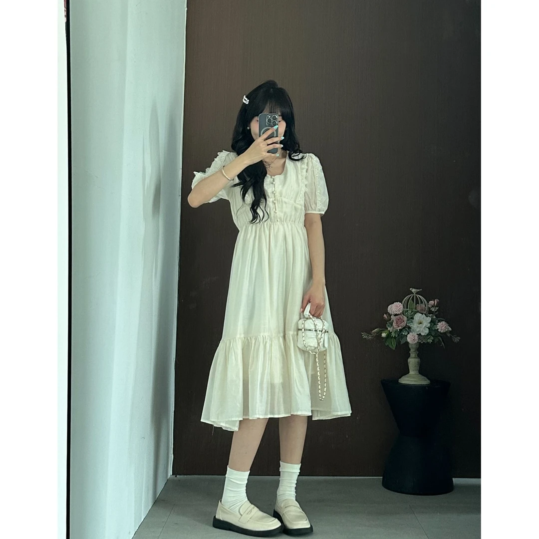 清冷气质感！连衣裙女装法式复古显瘦气质裙子夏 G0886
