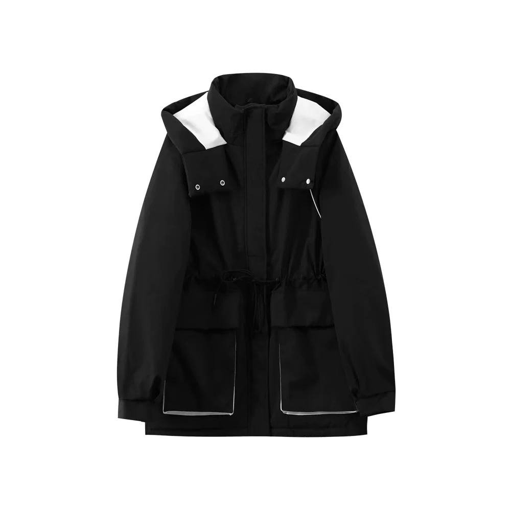 2024冬季新款冲锋衣女小个子收腰羽绒大码连帽爆款外套8816